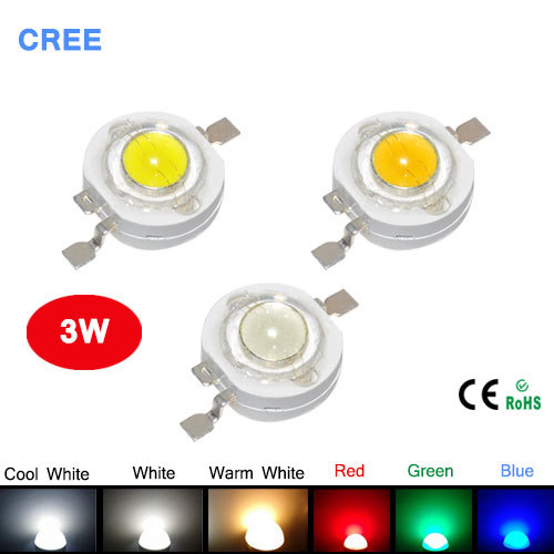 

100pcs/Lot 3W High Power LED Light-Emitting Diode LEDs Chip SMD Warm White Red Green Blue Yellow Spot Light Downlight Lamp Bulb
