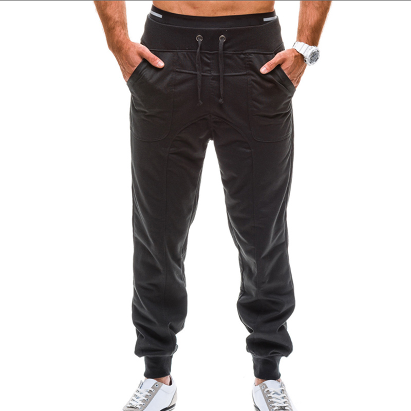 Wholesale-2016 New Mens Fashion Baggy Sweatpants Hip Hop Harem Sweat Pants Men Casual Solid Sport Jogging Trousers Pantalon Homme 13M0472
