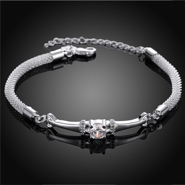 Hot sale gift 925 silver Eiffel Tower Bracelet DFMCH382,Brand new sterling silver plate Chain link gemstone bracelets high grade