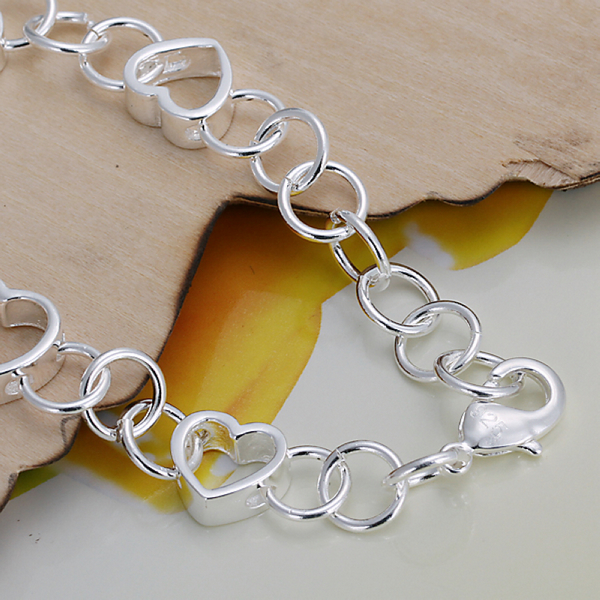 Hot sale best gift 925 silver 8 Five flat hollow bracelet DFMCH141, brand new fashion 925 sterling silver plated Chain link bracelets