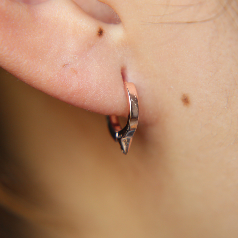 2024 925 sterling silver mini Circle spike hoop 10mm dainty huggie hoop women girl classic simple gold plated hoop earring