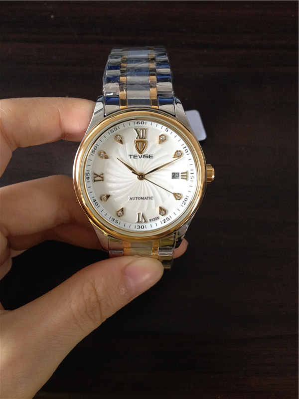 Hot sale top quality stainless steel watch for men business style wrist watch automatic watches TEVISE 02