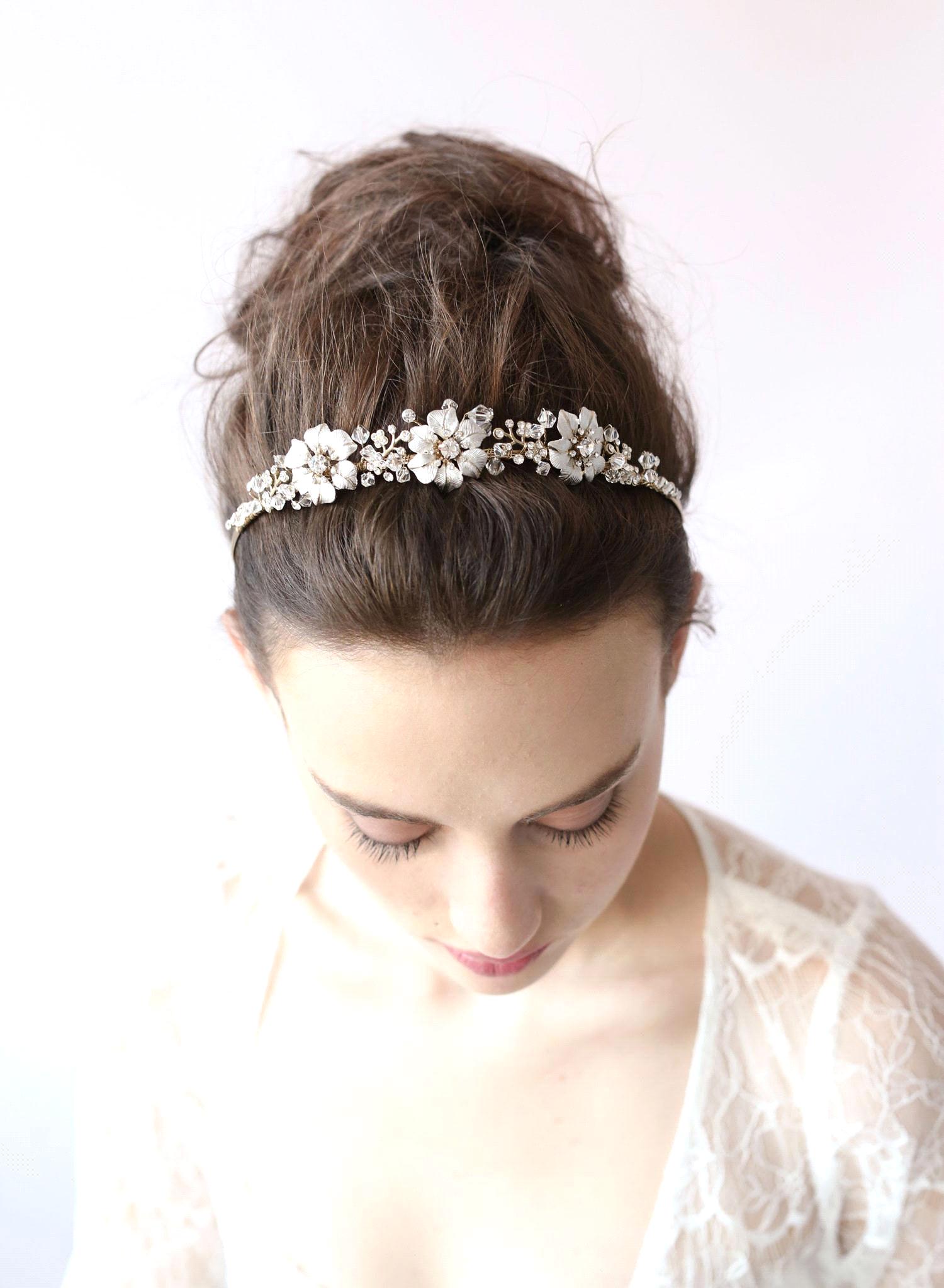 BlingBling Beautiful Bridal Hair Accessories Flower Beads 2020 Handmade Girl's Party Headbands Shiny Wedding Headpieces for Bride CPA462