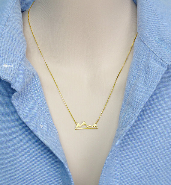 30PCS Cute Snowy Mountain Top Range Necklaces Simple Modern Minimalist Necklace Nature Paris Landscape Necklace for Women