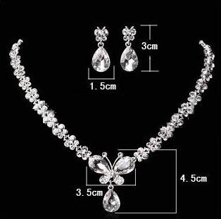 Wedding Rhinestone Pearl Necklace+Earrings Wedding Bridal Jewelry Sets wedding accessories bridalmaid dress party hair accessories HT032