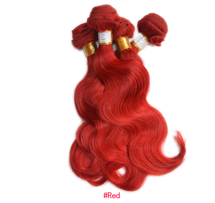Free shipping Weave Bundles Unprocessed Virgin Brazilian Body Wave Human Hair Extensions Red Brown Blonde