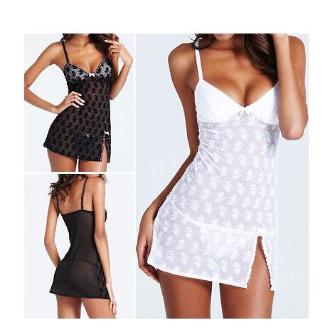 Women Sexy Lingerie Sleepwear See Through Chiffon Lace Dress Push Up Padded Bra Sexy Underwear Babydoll Lingerie Sleepwear, White
Women Sexy Lingerie Sleepwear See Through Chiffon Lace Dress Push Up Padded Bra Sexy Underwear Babydoll Lingerie Sleepwear, White