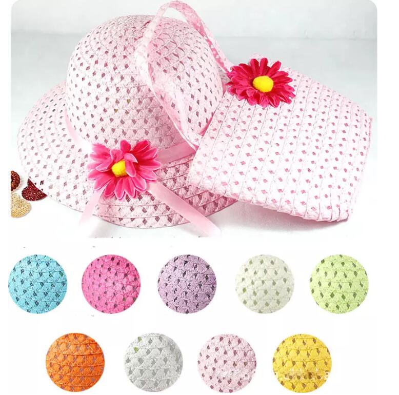 Girls Kids Beach Hats Bags Flower Straw Hat Cap Tote Handbag Bag Suit Children Summer Sun Hat 54CM For 3-7 years Free Shipping
Girls Kids Beach Hats Bags Flower Straw Hat Cap Tote Handbag Bag Suit Children Summer Sun Hat 54CM For 3-7 years Free Shipping