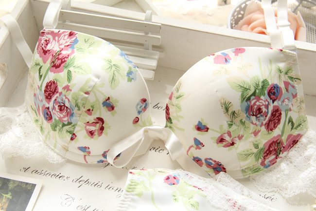Wholesale-famous brand sexy lace women print bra set silk and satin big size women underwear set push up bra and panties