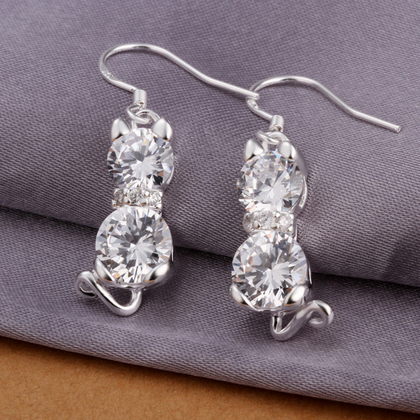 Brand new sterling silver plated Inlaid stone cat earrings double E335,women's 925 silver Dangle Chandelier gemstone earrings factory direct
Brand new sterling silver plated Inlaid stone cat earrings double E335,women's 925 silver Dangle Chandelier gemstone earrings factory direct
