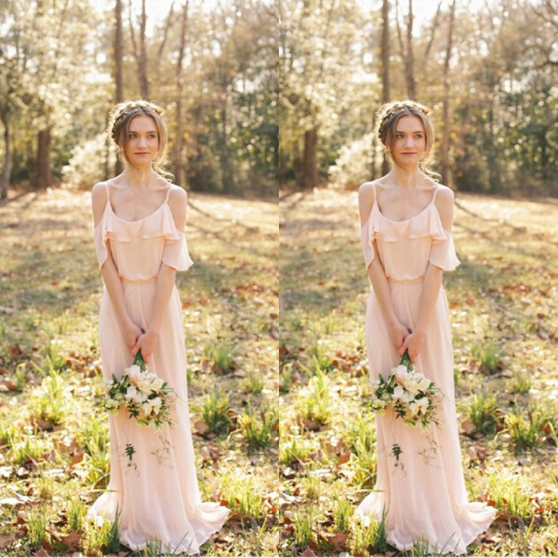 Spaghetti Strap Sexy Blush Pink Chiffon Bridesmaid Dresses Long Bohemian Ruffles Beach Wedding Maid of Honor Maxi Gowns Custom Made Cheap
Spaghetti Strap Sexy Blush Pink Chiffon Bridesmaid Dresses Long Bohemian Ruffles Beach Wedding Maid of Honor Maxi Gowns Custom Made Cheap