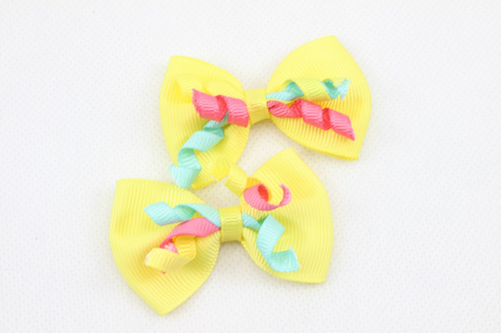 20pcs 2.5" Ribbon korker Hair Bow Clip Girl Hair Accessories Boutique Side Clip Cute Gymboree style Princess Hairpins for Kid HD3406