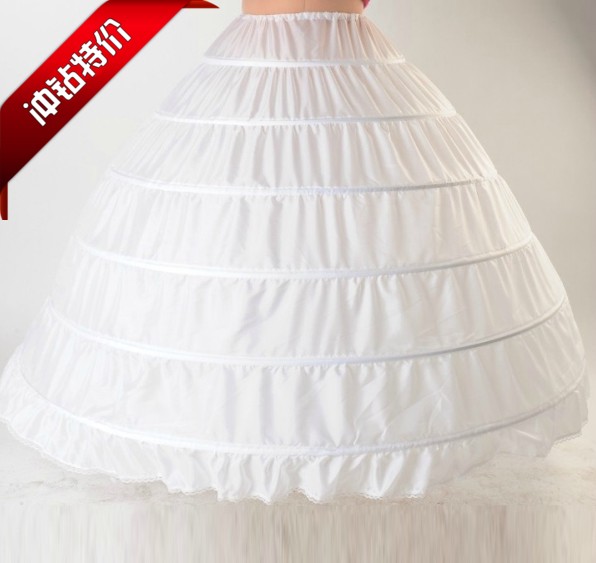 6 Hoop Petticoat For Ball Gown Dress Wedding Accessories Quinceanera Dresses Red Black White 110-120cm Diameter Underwear Crinoline