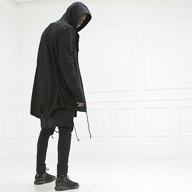 Wholesale-Cardigan Hoodies British Style Men Hoodies Hip Hop Streetwear Long Zipper Extended Sweatshirts Tyga Sportswear Clothing 100