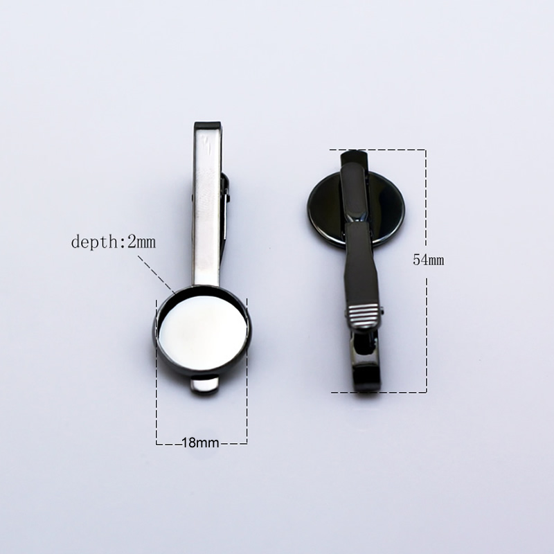 Beadsnice tie clip blank with 18mm round cabochon setting brass fashion jewelry tie clip parts for your jewellery making ID 23045