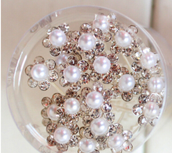 40PCS Wedding Accessories Bridal Pearl Hairpins Flower Crystal Rhinestone Hair Pins Clips Bridesmaid Women Hair Jewelry