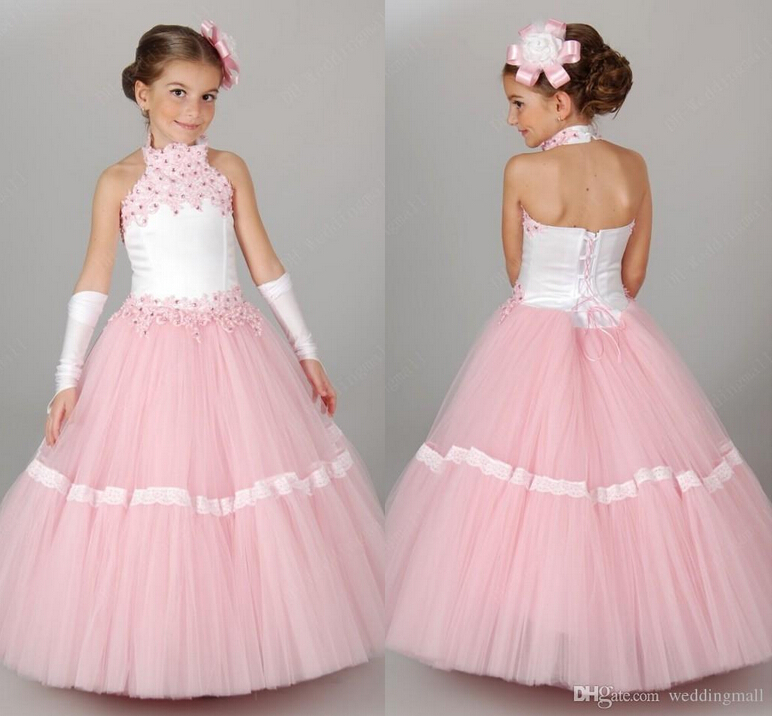 Lace Beaded Halter Colorful Flower Girl Dresses Flower Girl Wedding Dresses Baby Dresses Kids Party Dresses от DHgate WW