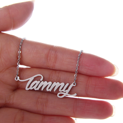 Tammy Personalized Name Necklace for Women Stainless Steel Nameplate Necklaces - 18K Gold Plated Minimalist Jewelry Gift for Her