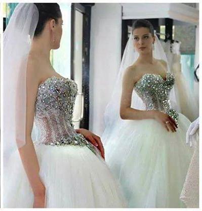 Sparkly Crystals Ball Gown Wedding Dresses 2019 Victorian Sweetheart Puffy Bridal Gowns Floor Length Tulle Custom Made Wedding Gowns, Gold
Sparkly Crystals Ball Gown Wedding Dresses 2019 Victorian Sweetheart Puffy Bridal Gowns Floor Length Tulle Custom Made Wedding Gowns, Gold