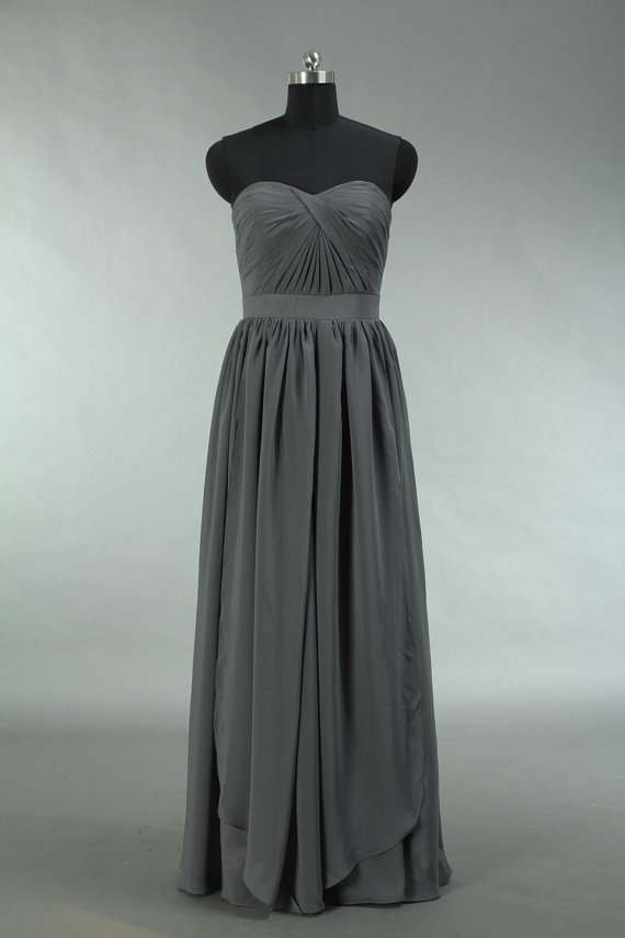 Grey Convertible Bridesmaid Dresses Long Chiffon Cheap Maid Of Honor Dresses Plus Size Formal Dresses Real Photo Country Bridesmaids Dress