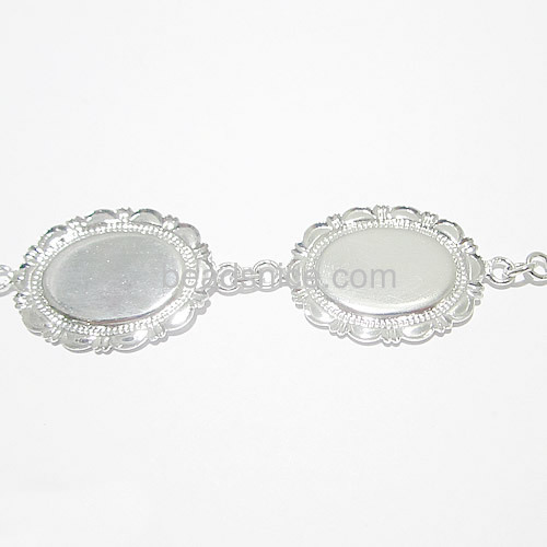 Beadsnice filigree bracelet photo bracelet setting with 5 blank bezels fits cabochons size 13 x 18mm bangle blanks ID 26733