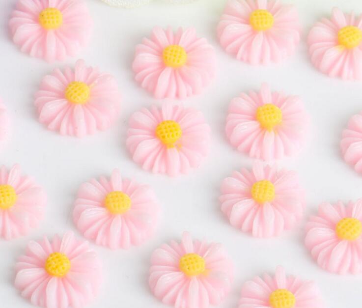 100pcs 22mm Resin Daisy Flower Beads For Scrapbooking Craft DIY Hair Clip Fashion Accessories9471321
