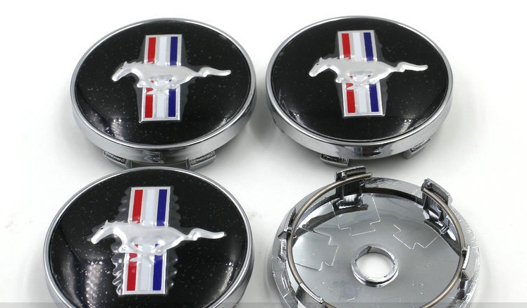 Update 4Pcs/Lot BLACK RUNNING HORSE 60Mm CAR WHEEL Hub Center Caps ABS Emblem Badge Fits For FORD Mustang