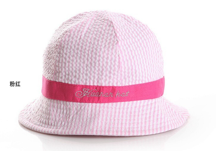 Toddler Infant Sun Cap Summer Outdoor Baby boy Girl Hats Sun Beach Bucket Hat Striped cotton baby basin cap 3 colors