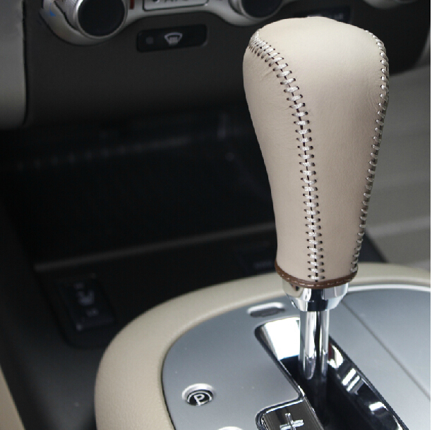 Case for Nissan Murano automatic gear Shift Knob Cover Genuine Leather DIY gear covers leather Hand-stitched car accessories