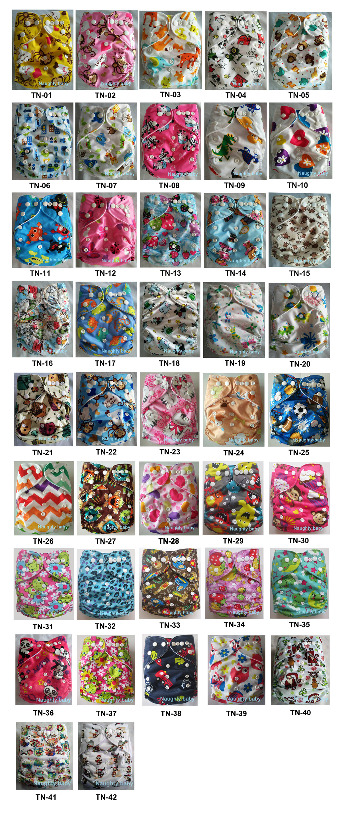 New Print Colorful Nuaghtybaby Reusable Washable Printed Cloth Diaper for Girls boys 20 sets With Inserts FREE SHIPPING