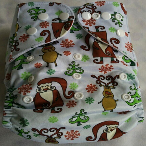 For Merry Chrismas Naughty Baby One Size Washable Reusable Cloth Diaper Covers Baby Diaper Colorful Bags baby cloth Nappy diaper 60setslot