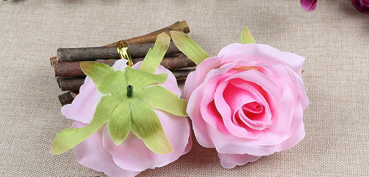 Silk flowers wholesale rose heads artificial flowers 4.3inch diameter fake flowers head high quality WF001