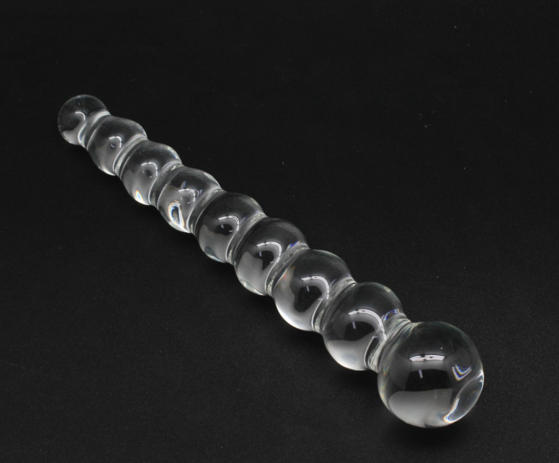 Crystal glass Dildos Anal beads butt plug with 9 beads anal toys for women men Adult products Female masturbation glass dildo