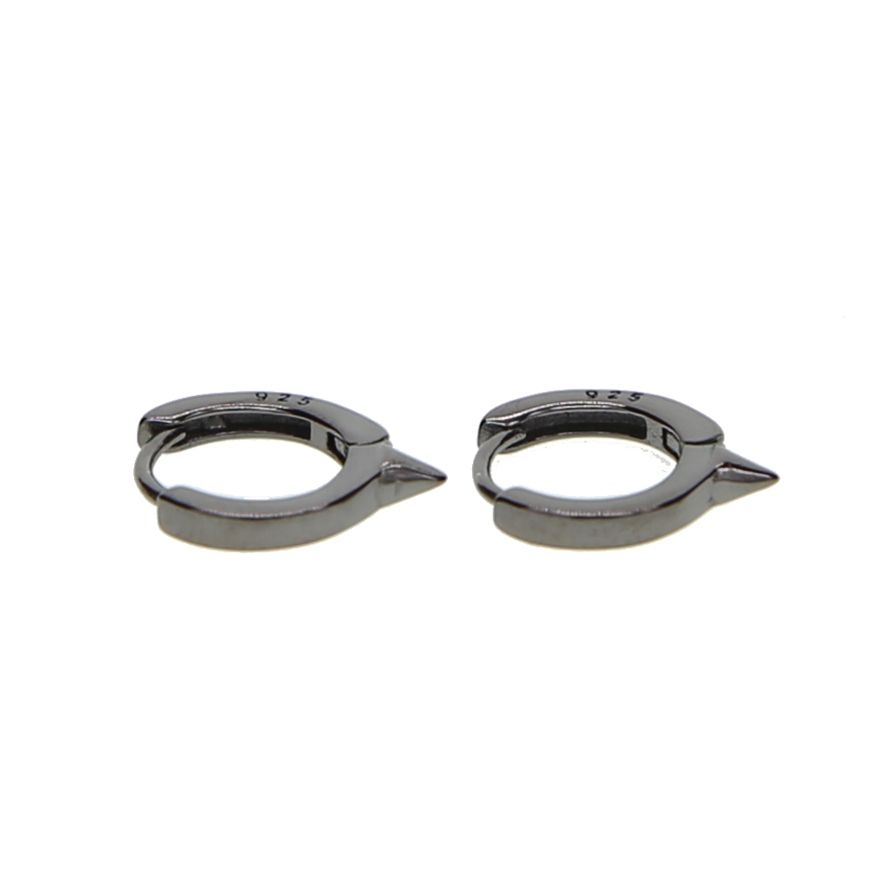 2024 925 sterling silver mini Circle spike hoop 10mm dainty huggie hoop women girl classic simple gold plated hoop earring