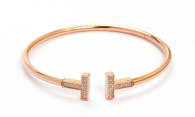 Star with the paragraph inlaid zircon double T letter opening bracelet rose gold bracelet European and American fashion bracelets, White
Star with the paragraph inlaid zircon double T letter opening bracelet rose gold bracelet European and American fashion bracelets, White