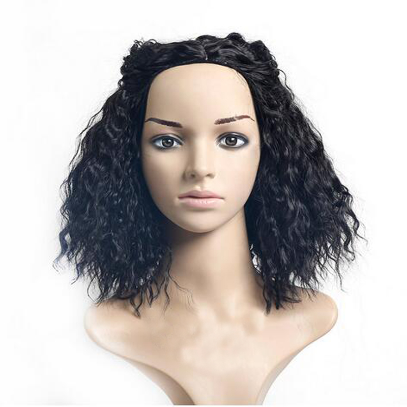 Fashion Synthetic Wigs Short Black Kinky Curly For Black Women African American Wigs Women High Temperature Fiber Cosplay Wig