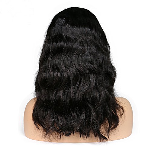 Short Bob Wavy Human Hair Wigs With Bangs For Black Women 100% Unprocessed Virgin Brazilian Full Lace Front Bob Body Wave Wig