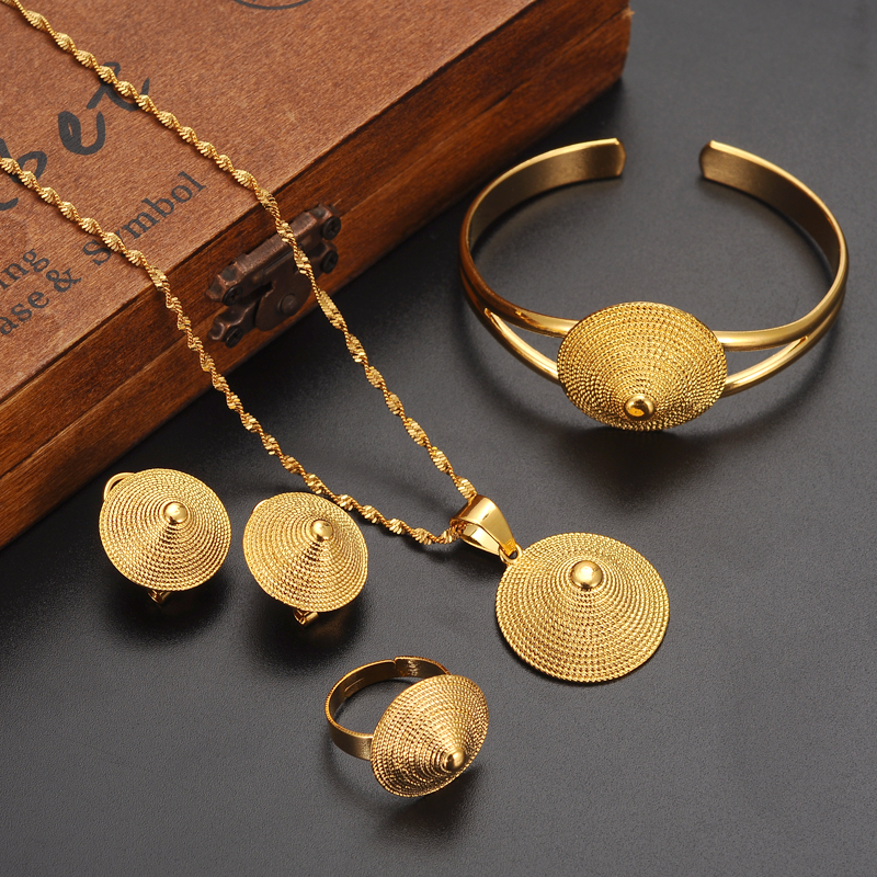 Necklace Pendants Earrings Ring Bangle Set 9k Solid Fine Gold GF Eretrian African Abyssinia Ancient hat jewelry set, Golden
Necklace Pendants Earrings Ring Bangle Set 9k Solid Fine Gold GF Eretrian African Abyssinia Ancient hat jewelry set, Golden