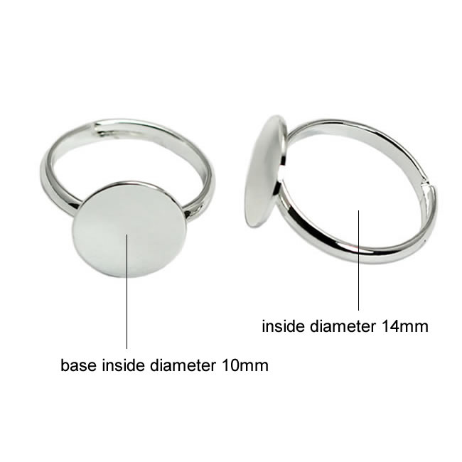 Beadsnice silver rings for children ring base with 10 mm flat pad for jewelry making fashion kids rings wholesale ID 29681