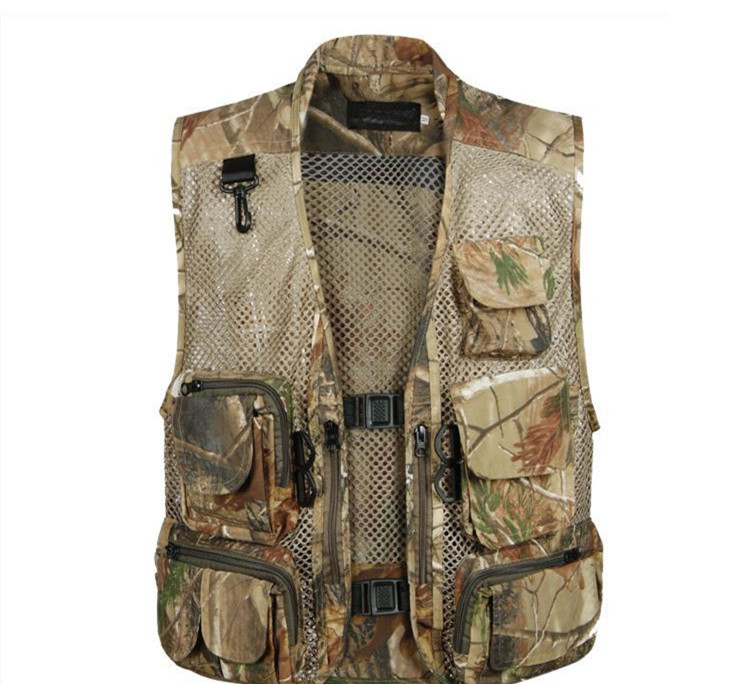 Fall-M-3XLWaterpoor Outdoor Men Casual Camouflage Vests Jungle Bionic Mesh Breathable Vest for Hunting ShootingSleevless Jackets