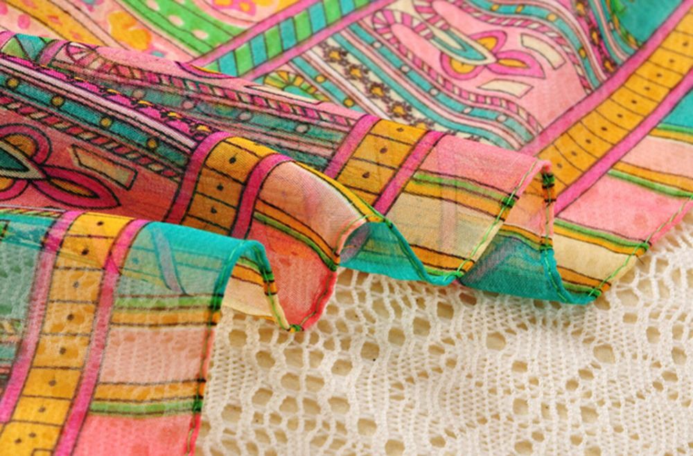 2014 Newest Ladies Fashion Long Section of Bohemian Soft Thin Cashew Flower Chiffon Scarf FreeShipping & Drop Shipping