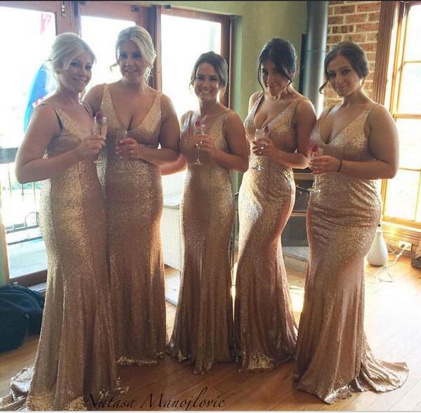 Glitter 2016 Bridesmaid Dress Sleeveless V Neck Mermaid Rose Gold Maid Of Honor Wedding Party Dress Plus Size Bridesmaid Dresses Long
Glitter 2016 Bridesmaid Dress Sleeveless V Neck Mermaid Rose Gold Maid Of Honor Wedding Party Dress Plus Size Bridesmaid Dresses Long