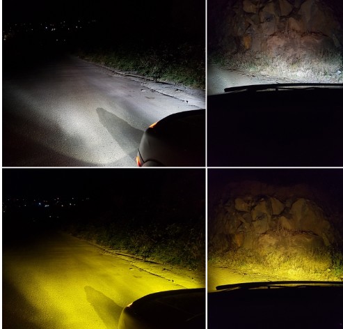 H7 H4 H1 H11 9005 9006 Car LED Light Headlight Bulb Front Lamp LEDs 9600LM 80W Dual Color In One Auto External Head Lights White