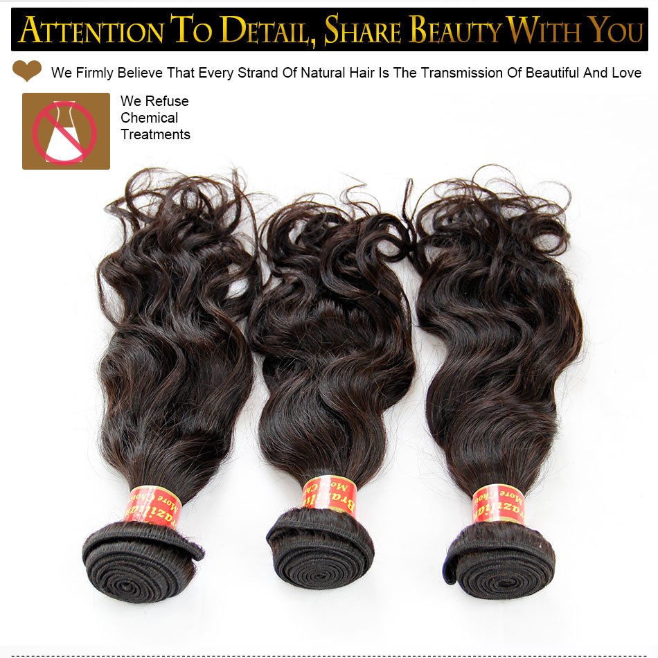 Brazilian Natural Wave Virgin Hair 3Pcs Lot Grade 7A Unprocessed Brazilian Water Wave Human Hair Weaves Bundles Natural Color Tangle Free