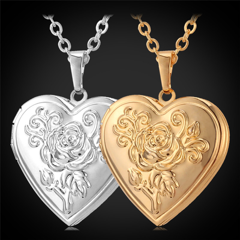 Vintage Rose Flower Locket Necklace for Women Girls Fashion Jewelry Gift 18K Gold Plated Love Heart Photo Locket Pendant
Vintage Rose Flower Locket Necklace for Women Girls Fashion Jewelry Gift 18K Gold Plated Love Heart Photo Locket Pendant