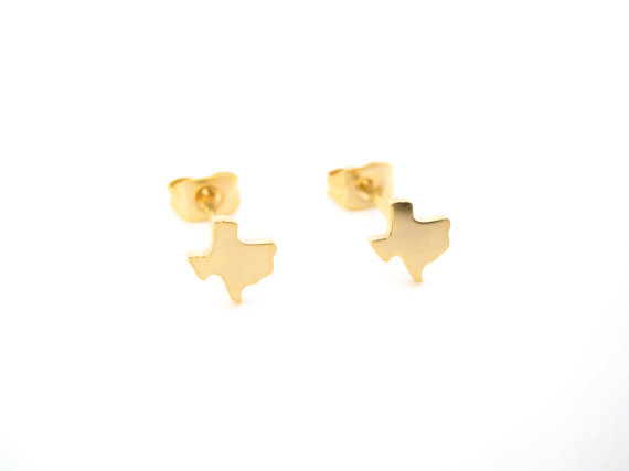 10Pair Tiny Outline Texas Map Stud Earrings Stainless Steel America USA TX State Earring Proud Native Hometown Texan Jewelry