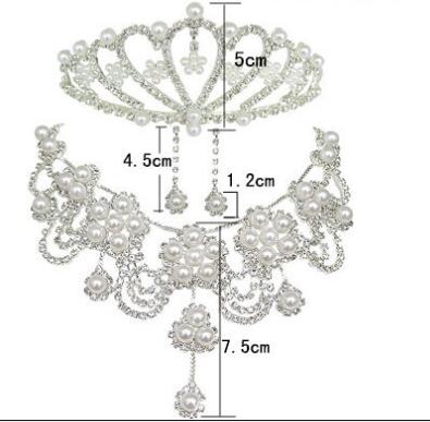 Bridal Jewelry sets wedding accessories chain crown three suits wedding tiara bridal necklace set necklace Beautiful Hair Accessories HT020