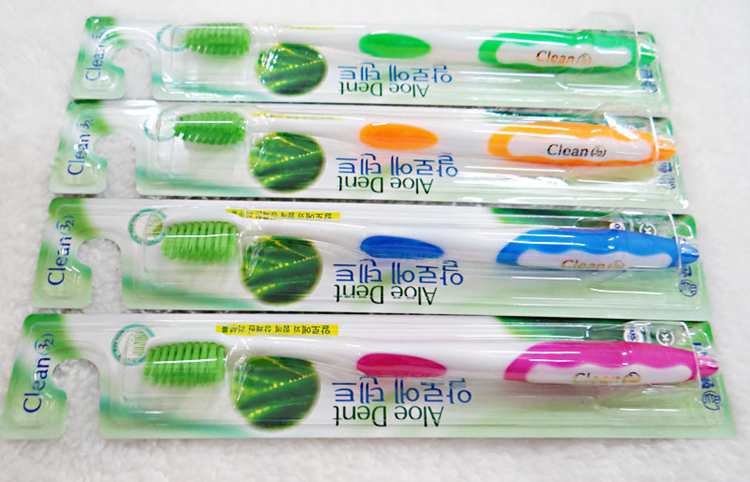 new arrival Aloe Dent toothbrush with Double green fur for adult/childen toothbrush for Antibacterial cleaning