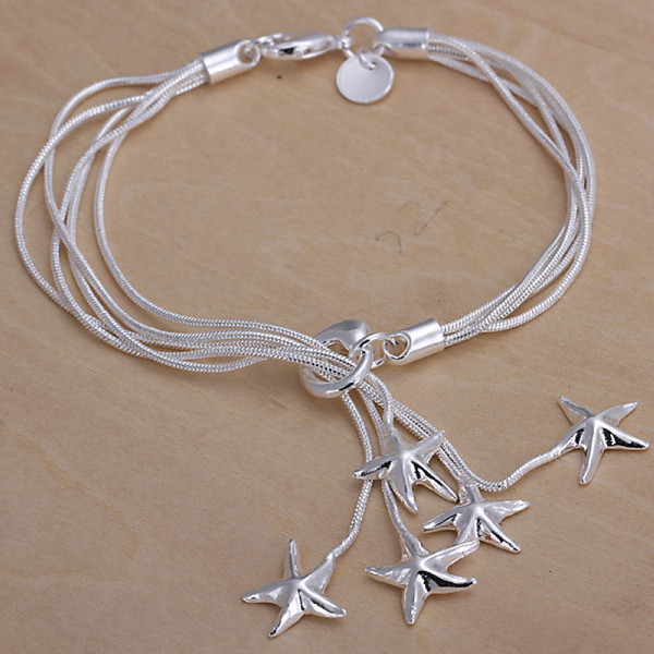 Hot sale best gift 925 silver Tai Chi hanging star bracelets DFMCH099, brand new fashion 925 sterling silver plated Chain link bracelets