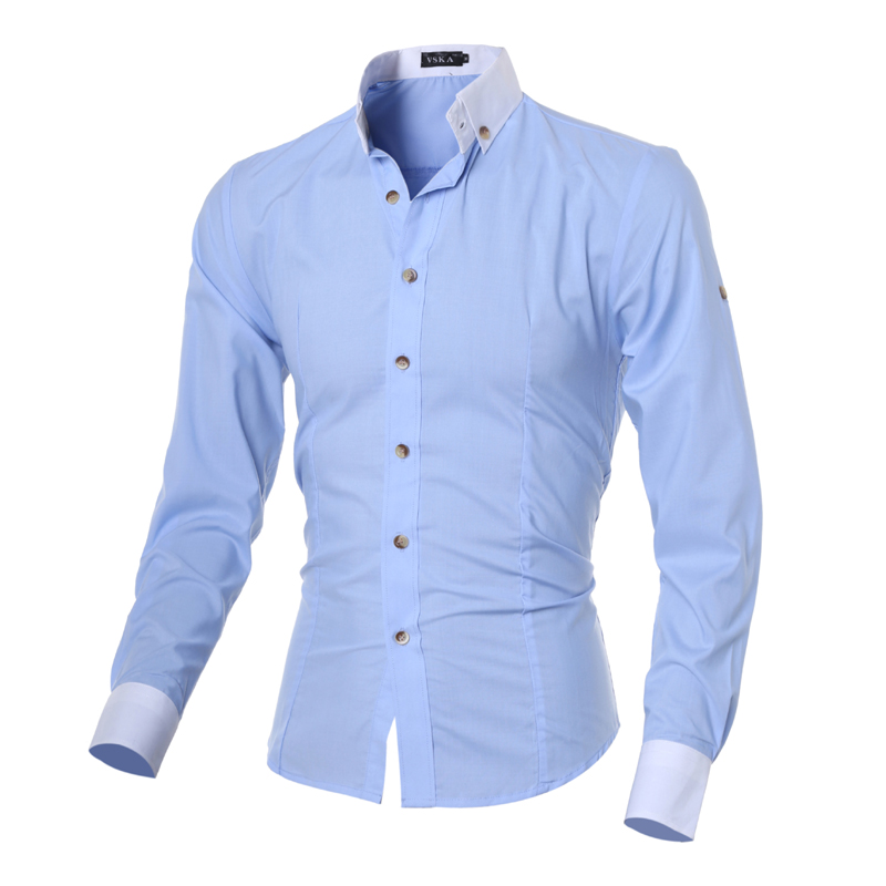 Wholesale-Bingo 2016 M-XXL size European & American Unique design men's cultivating long-sleeved shirt collar adjustable sleeve cardigan